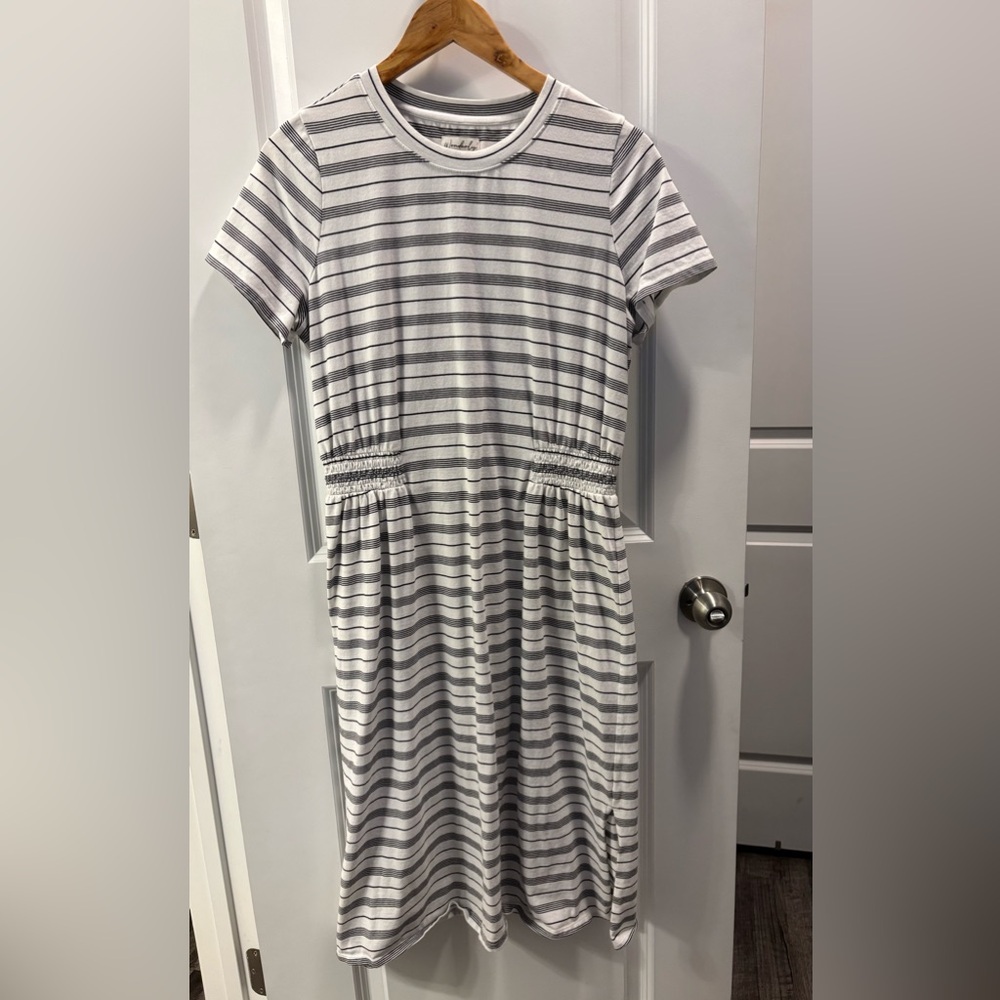 Wonderly Black and White Striped Dress
